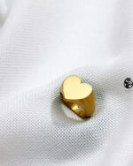 انگشتر سیگنت قلب نقره با آبکاری طلا