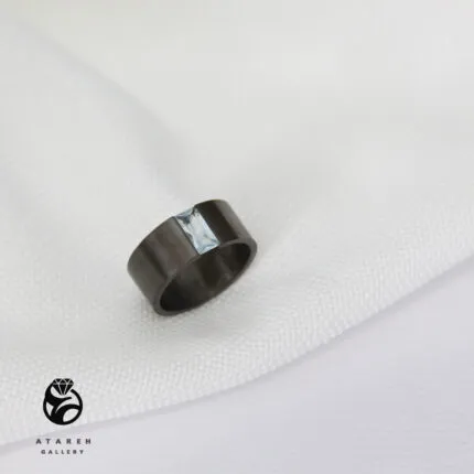 انگشتر آکوامارین نقره مردانه دستساز