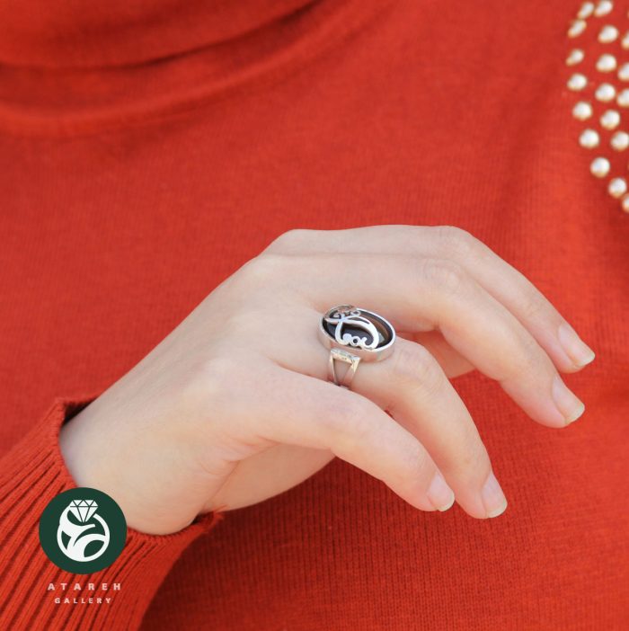 انگشتر نقره زنانه با سنگ عقیق