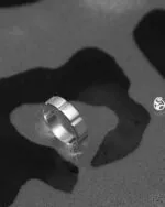 حلقه با جنس نقره دستساز خطدار