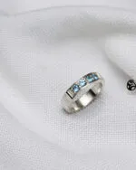 حلقه نقره با سنگ توپاز