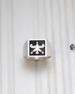 انگشتر نقره عقاب شهباز دست‌ساز