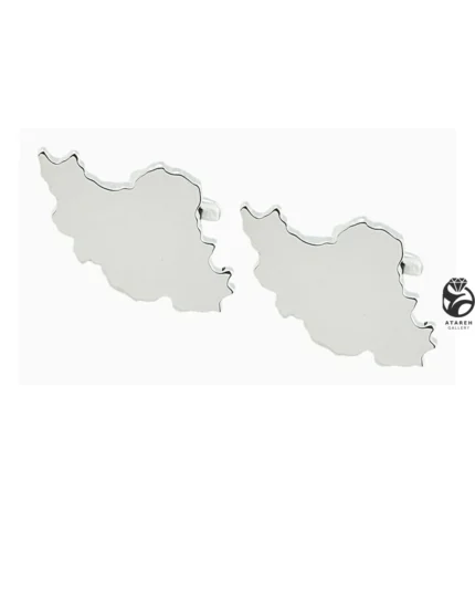 دکمه سرآستین نقشه ایران نقره