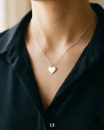 آویز مینیمال نقره ۹۲۵ — طرح ۱۲ — روی گردن | عطاره گالری
