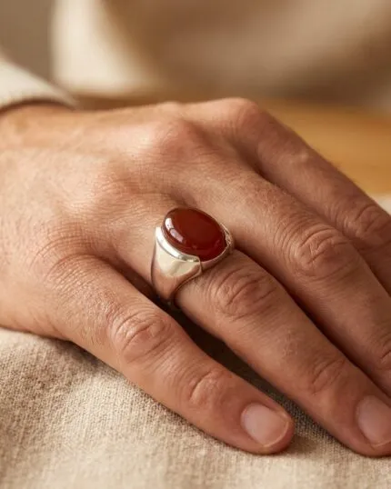 انگشتر شاهین عقیق نقره ۹۲۵ دست‌ساز — نمای جدید | عطاره گالری