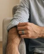 انگشتر گرشا فیروزه روی دست — مردانه، نقره ۹۲۵ — عطاره گالری